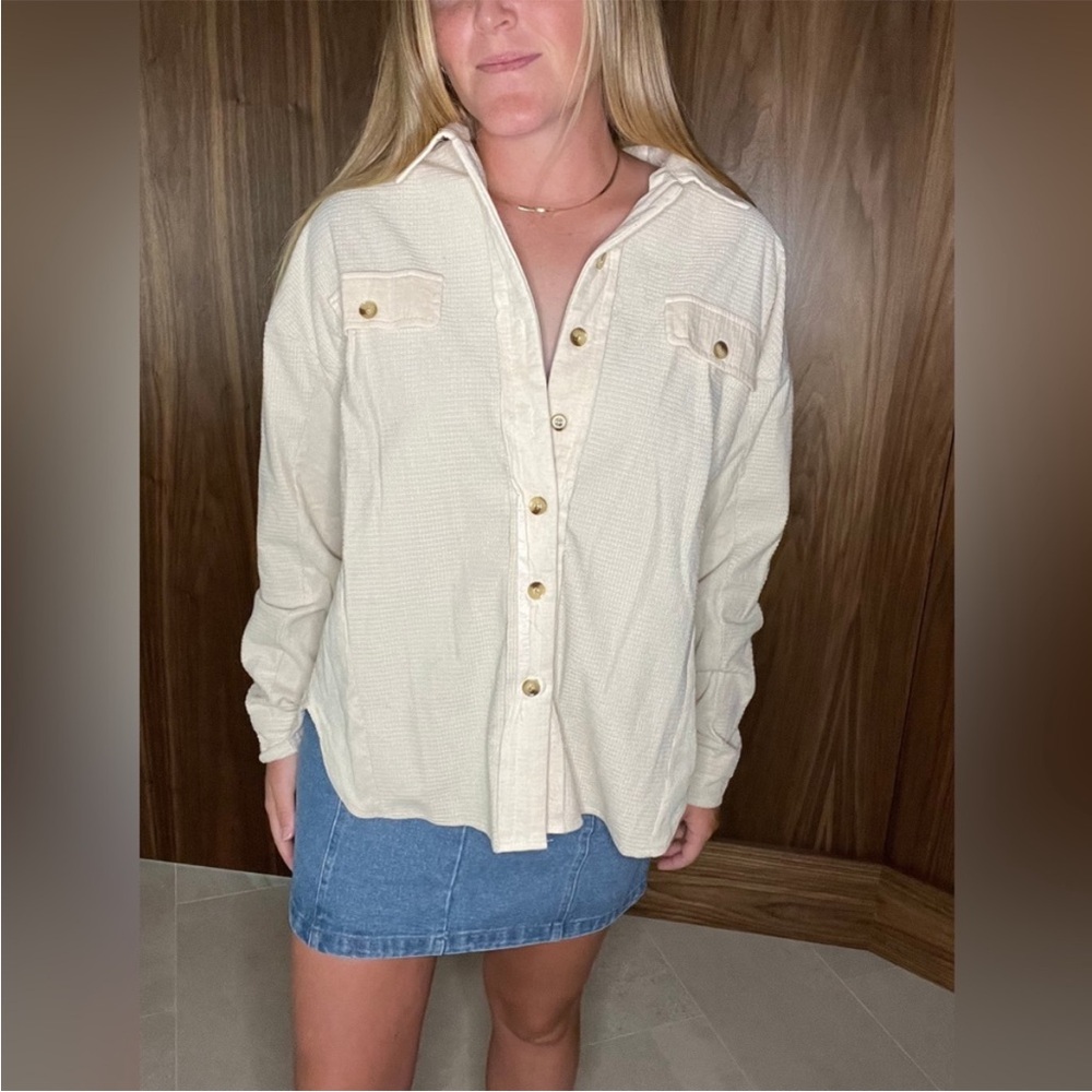 Tan Button Up